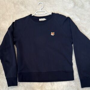 MAISON KITSUNE Navy Crew Neck Sweater